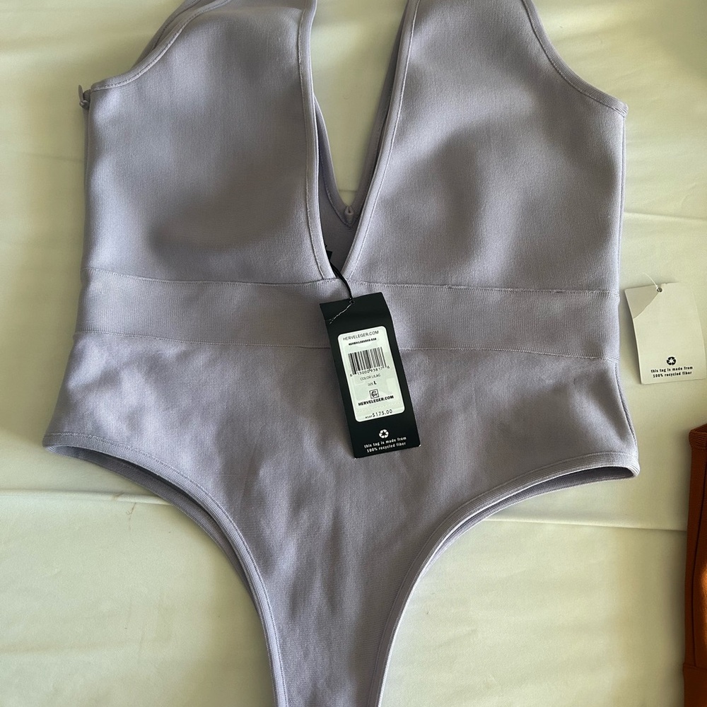 Herve Leger Lavender Bodysuit